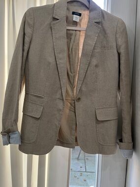 J. Crew Beige Men's Linen-Blend Blazer